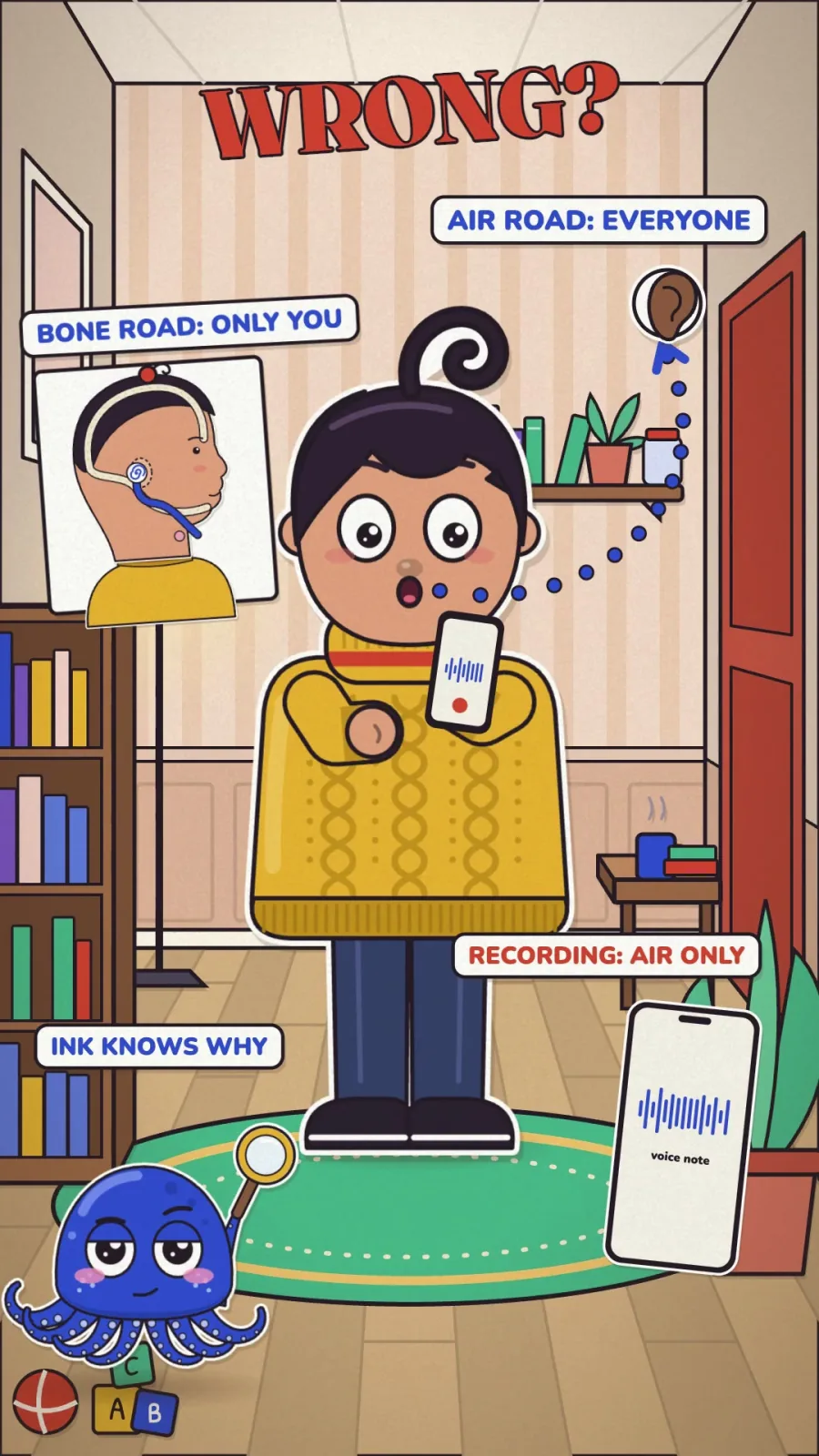You play back your own voice note. Wait. Who is that? Bad news: that is the voice everyone else hears.
