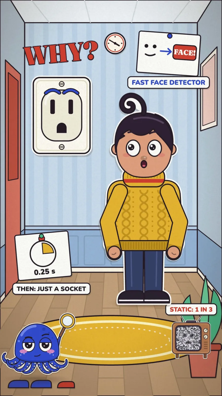 Look at this wall socket. It looks surprised. And now you can’t unsee it.
